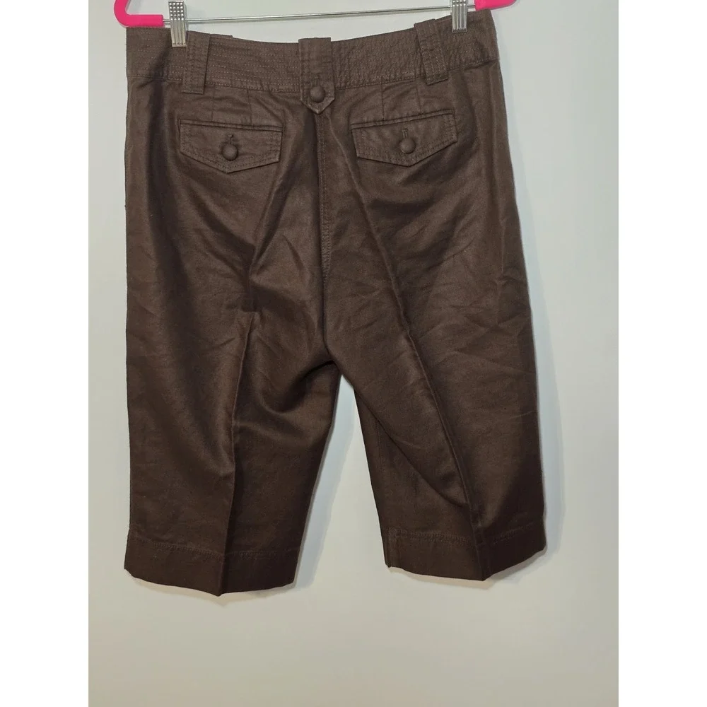 Ann Taylor Petites Chocolate Brown Linen‎ Cotton Capris Size 10P